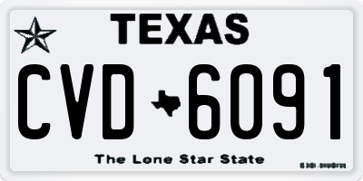 TX license plate CVD6091