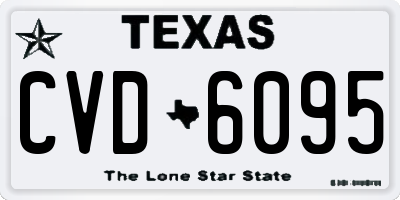 TX license plate CVD6095