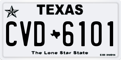 TX license plate CVD6101