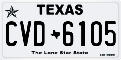TX license plate CVD6105