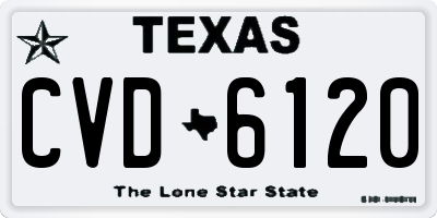 TX license plate CVD6120