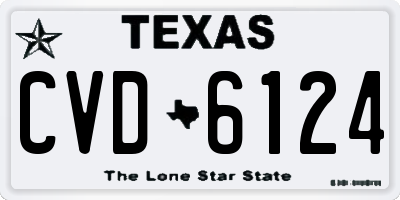 TX license plate CVD6124