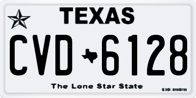 TX license plate CVD6128