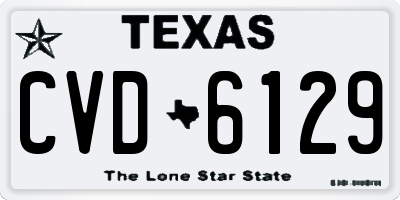 TX license plate CVD6129