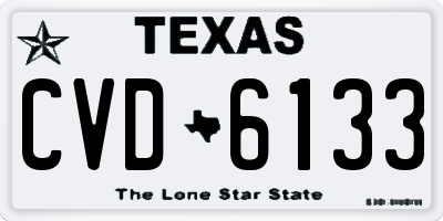 TX license plate CVD6133