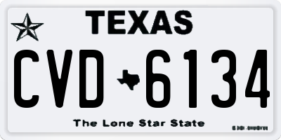 TX license plate CVD6134