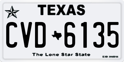 TX license plate CVD6135