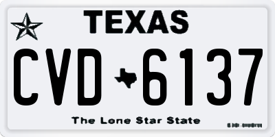 TX license plate CVD6137