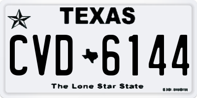 TX license plate CVD6144