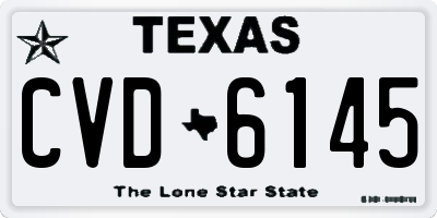 TX license plate CVD6145
