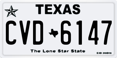 TX license plate CVD6147