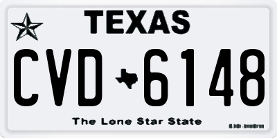 TX license plate CVD6148