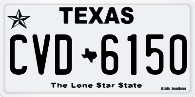 TX license plate CVD6150
