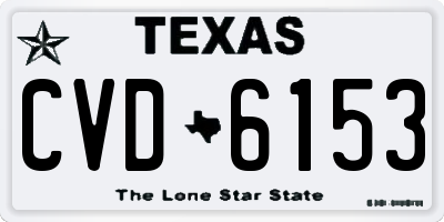 TX license plate CVD6153