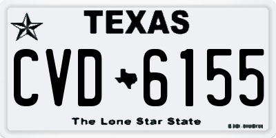 TX license plate CVD6155
