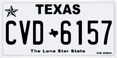 TX license plate CVD6157
