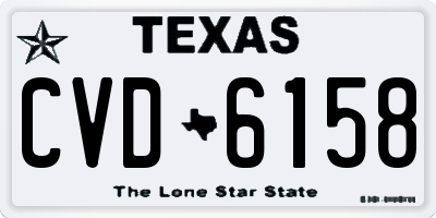 TX license plate CVD6158