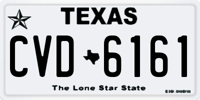 TX license plate CVD6161