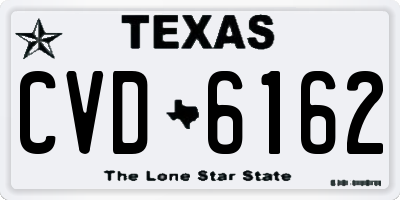 TX license plate CVD6162