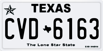 TX license plate CVD6163