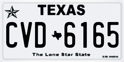 TX license plate CVD6165