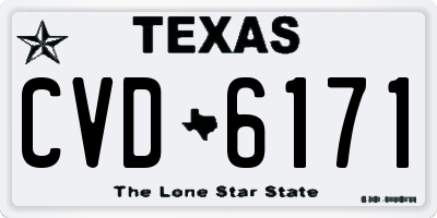 TX license plate CVD6171