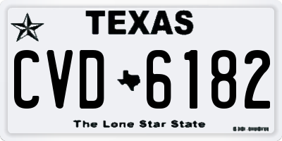 TX license plate CVD6182