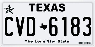 TX license plate CVD6183