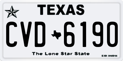TX license plate CVD6190