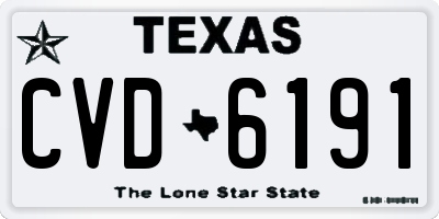 TX license plate CVD6191
