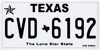 TX license plate CVD6192