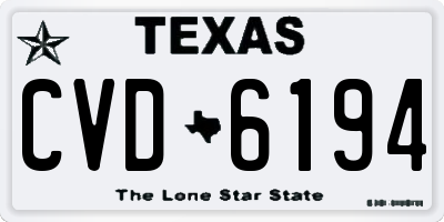TX license plate CVD6194