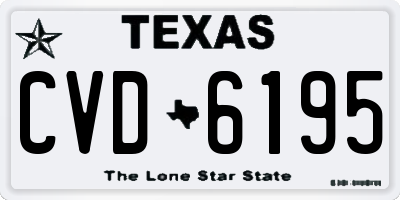 TX license plate CVD6195