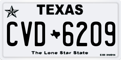 TX license plate CVD6209