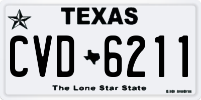 TX license plate CVD6211