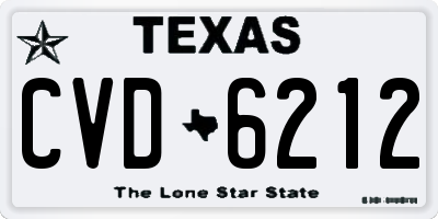 TX license plate CVD6212