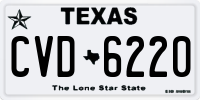 TX license plate CVD6220
