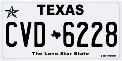 TX license plate CVD6228