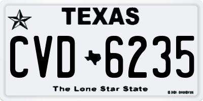 TX license plate CVD6235