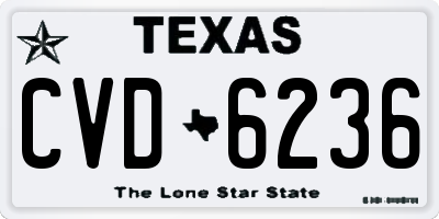 TX license plate CVD6236