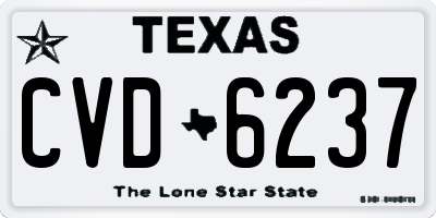 TX license plate CVD6237