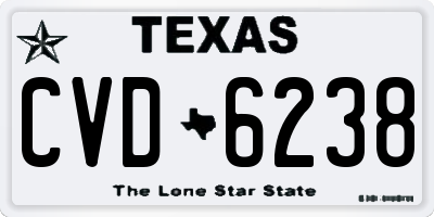 TX license plate CVD6238