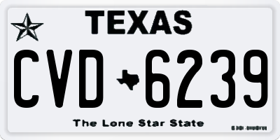 TX license plate CVD6239