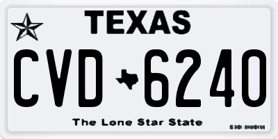 TX license plate CVD6240