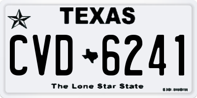 TX license plate CVD6241