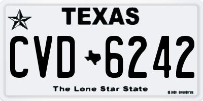 TX license plate CVD6242