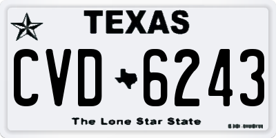 TX license plate CVD6243
