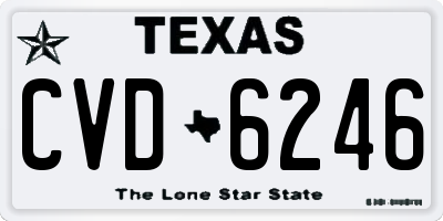 TX license plate CVD6246