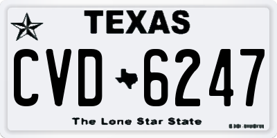 TX license plate CVD6247