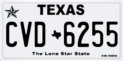 TX license plate CVD6255